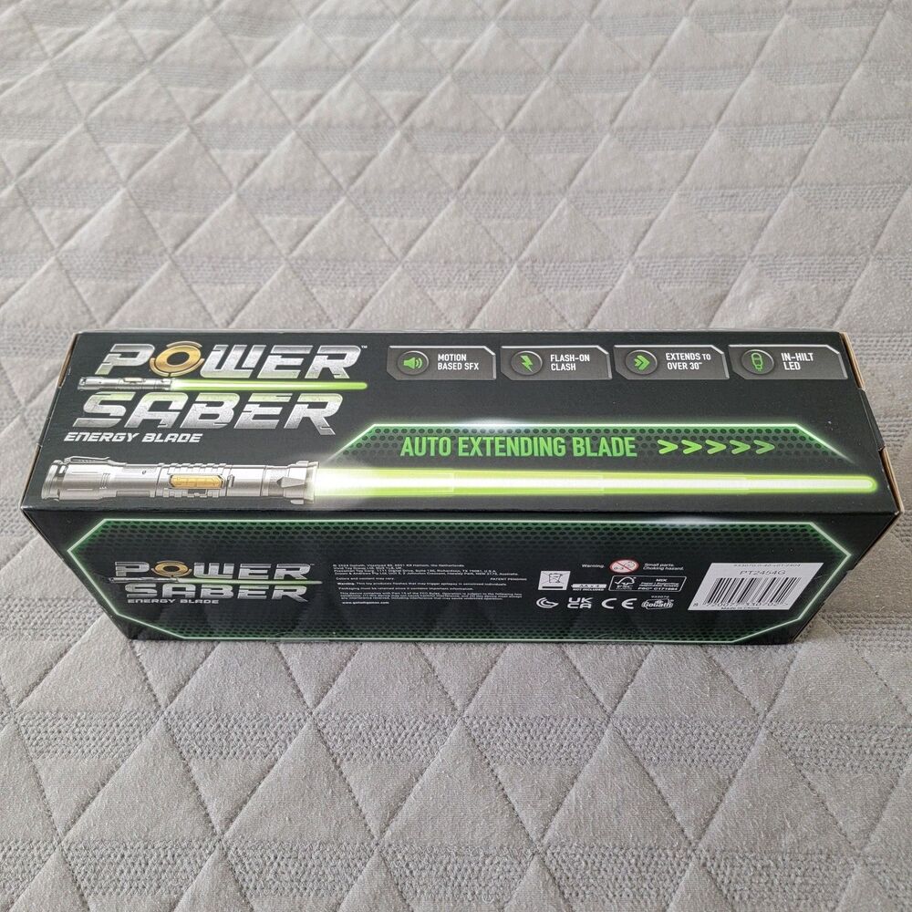 Goliath Power Saber Energy Blade Green Auto Extending Blade Toy Belt Clip Motion